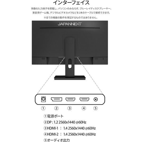 JAPANNEXT 27インチワイド液晶モニター JN-27I4FLQR 1台 - アスクル