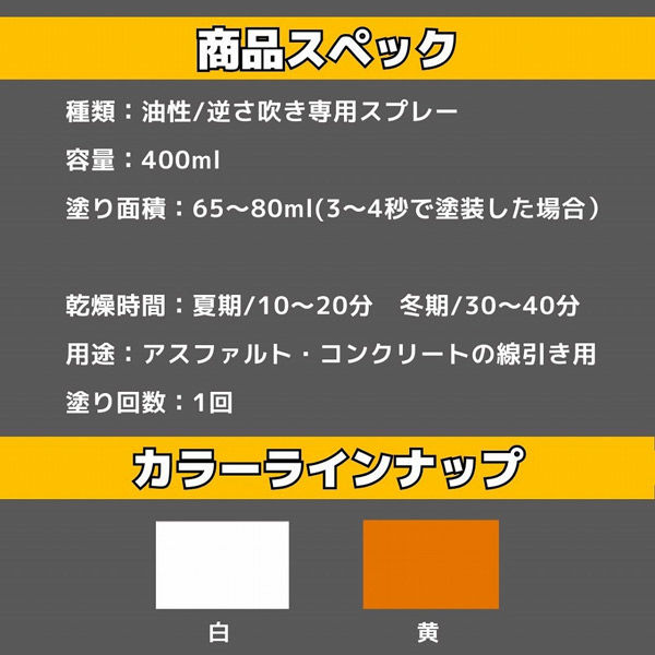 アトムサポート ハードラインスプレーEASY 400ML 黄 9051182 1本（直送