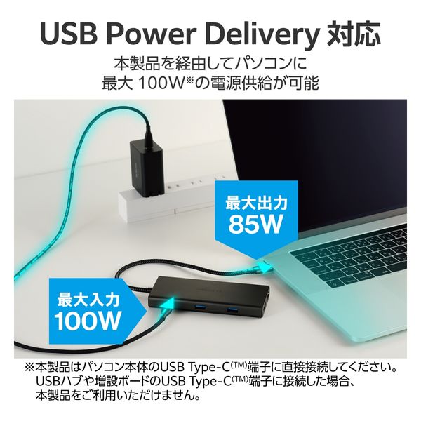 USB Type C ドッキングステーション ハブ 10-in-1 PD 85W出力 ブラック