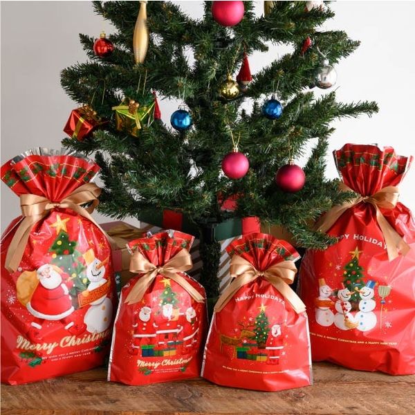 ヘッズ 愉快なクリスマスリボン付PPギフトバッグ-M XPL-RBM 1
