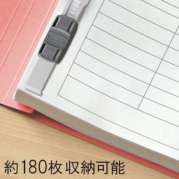 プラス フラットファイル（統一伝票用）樹脂製とじ具 背幅18mm ピンク