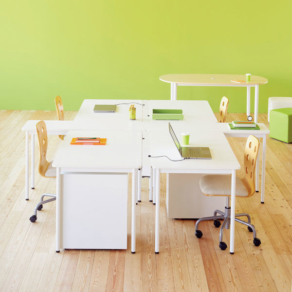 アール・エフ・ヤマカワ ラディーワークテーブル 平机 長方形 ホワイト