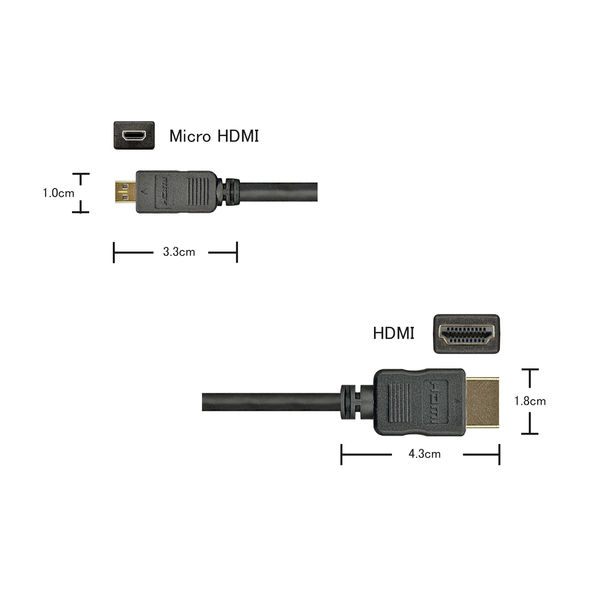 microHDMIケーブル 1m HDMI[オス]-microHDMI[オス] ブラック VV-HDMI010AD-B 1本