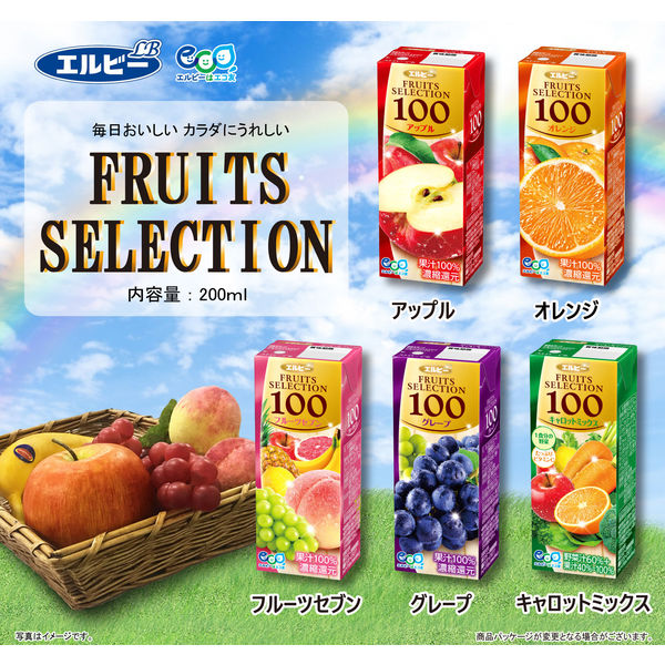 アウトレット】エルビー Fruits Selection オレンジ 200ml 2029 1箱（200ｍｌ×24本入） パック飲料 紙パック -  アスクル