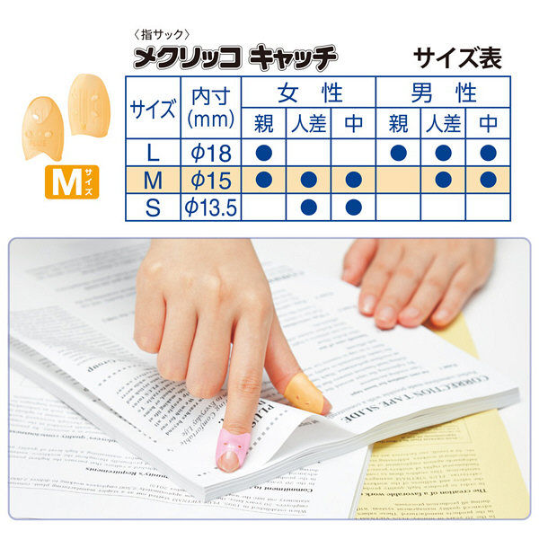 プラス メクリッコ キャッチ M オレンジ 指サック 1箱（20個入