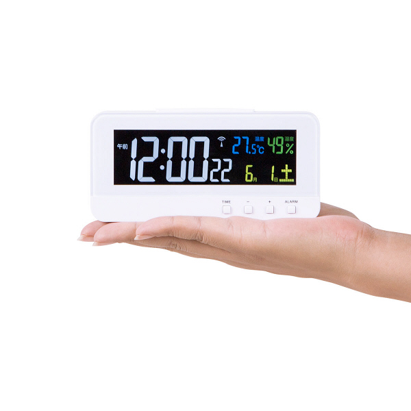 MAGマグ 置き時計 高さ6.8×幅13.8×奥行き3.5cm ホワイト 電波