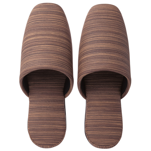 布地風ビニールスリッパ デコア ブラウン 1ケース（40足） - アスクル