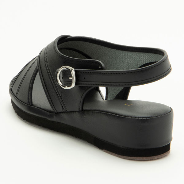 ストリックスデザイン ゆったりクロスサンダル ブラック L SK-013 1足