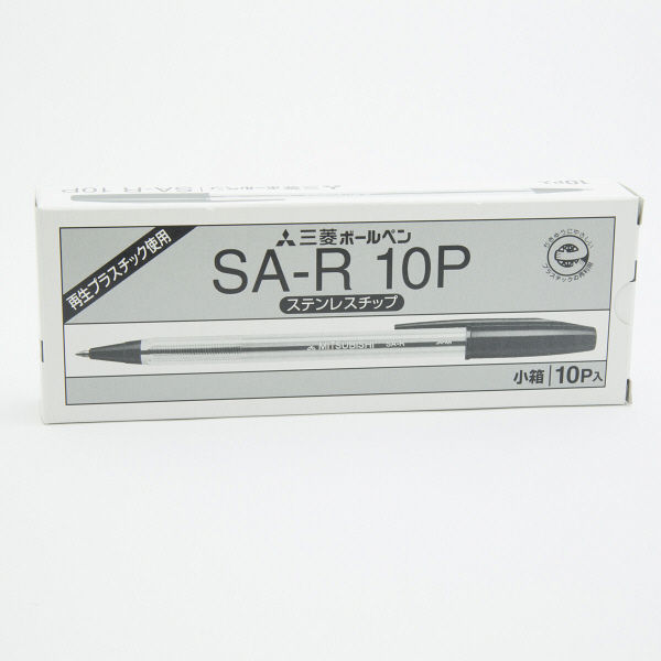 リサイクルボールペン（油性） 0.7mm 黒インク 10本 SA-R 三菱
