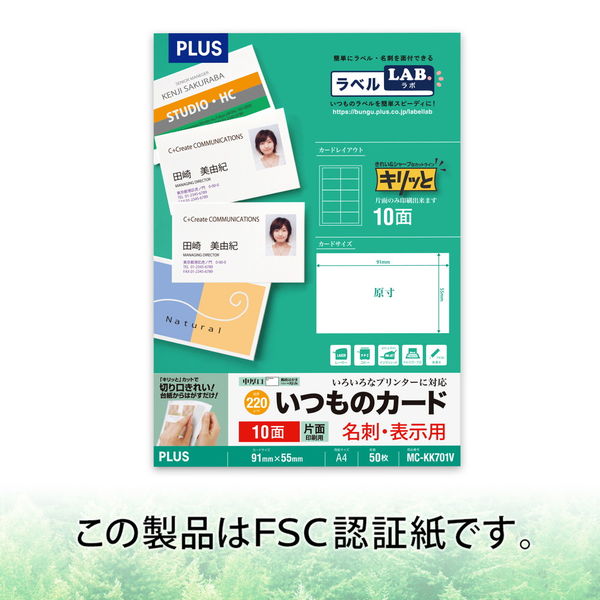 プラス マルチカード 名刺 クリアエッジ 中厚口 白 A4 10面 1袋 プラス マルチカード 名刺 クリアエッジ 中厚口 白 A4 10面 1袋