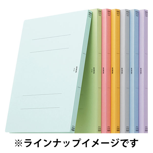 アスクル　フラットファイル　A4タテ　エコノミータイプ　30冊　ブルー　水色 オリジナル