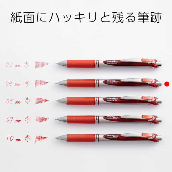 ぺんてる ゲルインクボールペン エナージェル 0.4mmニードル