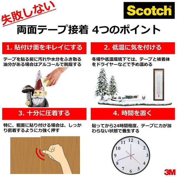 透明素材用 超強力両面テープ STD-19 幅19mm×長さ4m スコッチ 3M