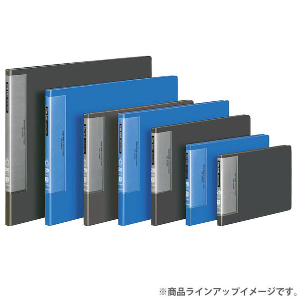 コクヨ クリヤーブック（ウェーブカット・固定式） A4ヨコ20ポケット ダークグレー ラ-T565DM 8冊 アスクル