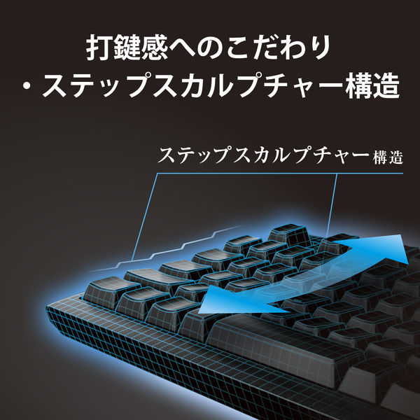 ワイヤレスキーボード 無線 フルサイズ 高耐久 メンブレン (メカニカル