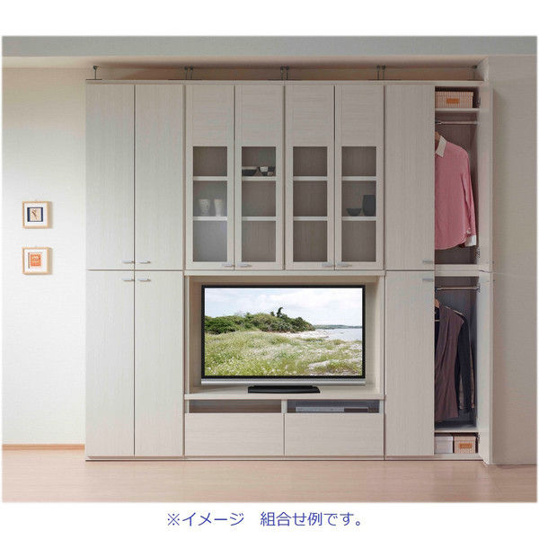 フナモコ LIVING SHELF （リビングシェルフ/テレビボード） ホワイトウッド 幅1200×奥行385×高さ1138mm LTS-120  1台（直送品）