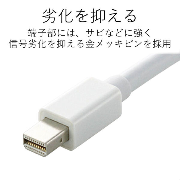 変換アダプタ miniDisplayPort[オス] - VGA(D-Sub15ピン)[メス