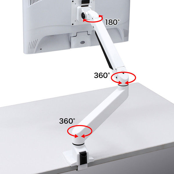 サンワサプライ 水平垂直多関節液晶モニターアーム（白） CR-LA1301WN