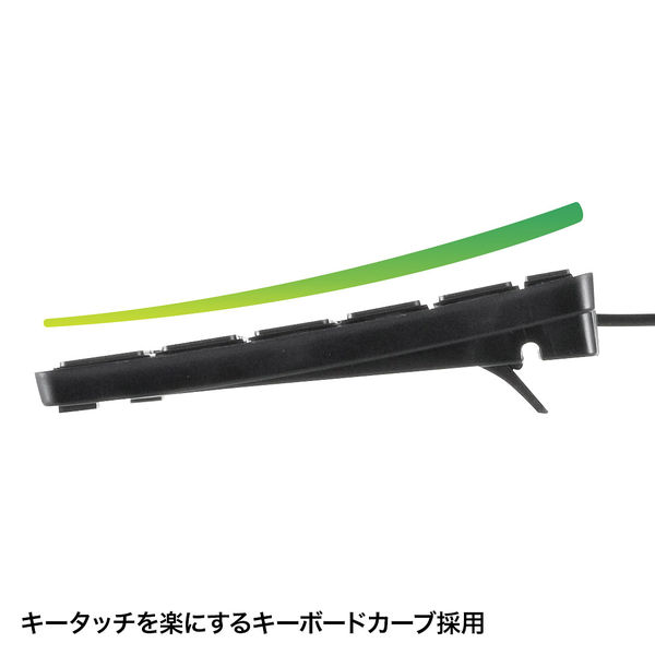 有線キーボード 静音 パンタグラフ コンパクト ブラック SKB