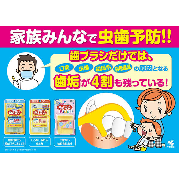 小林製薬 糸ようじスルッと入るタイプ 60本入 - アスクル