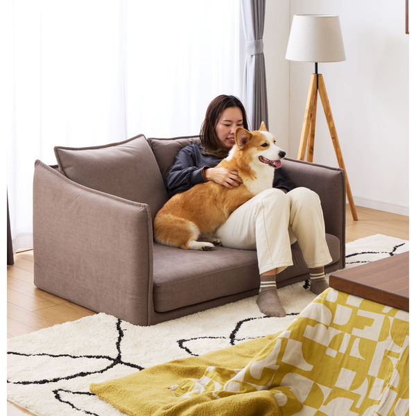 ソファー【引渡し先決定】 軒先渡し】PLC SOFA 幅1240mm ブラウン MYK034-001-BR 1台（直送品