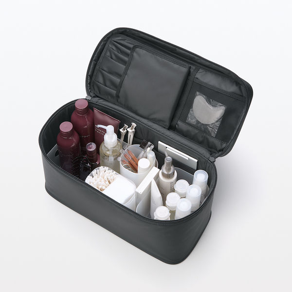 黒い メイクアップボックス+ライト どこでもドレッサーに!? 『LEDライト付きメイクアップミラー