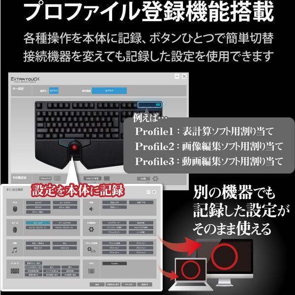 エレコム ワイヤレスフルキーボード/トラックボール付/リストレスト付/USBハブ付/ブラック TK-TB01DMBK 1個