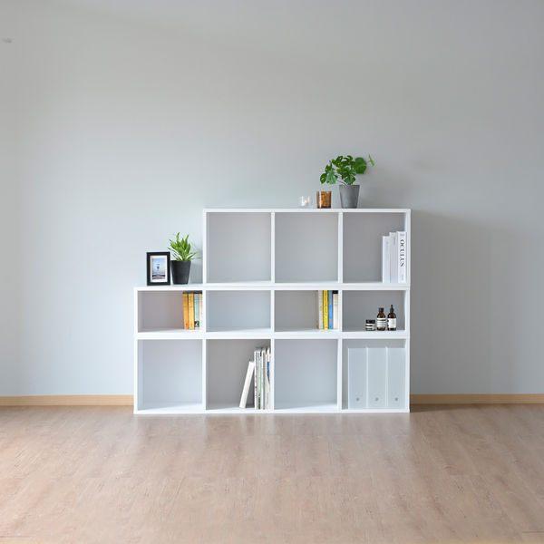 YAMAZEN カラーボックス A4対応 タテヨコ使える 幅400mm 3段 ホワイト