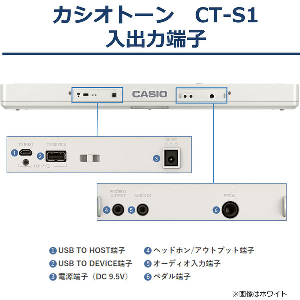 カシオ計算機 カシオ キーボード (ホワイト) CT-S1WE 1台 - アスクル