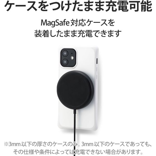 ワイヤレス充電器 5W マグネット内蔵 卓上 ケーブル一体型 iPhone Airpods 1m ブラック W-MA01BK エレコム 1個（直送品）  - アスクル