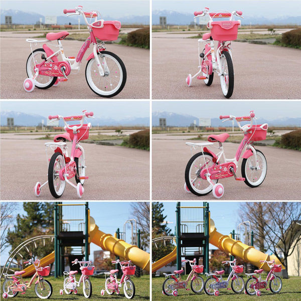 池商 16インチ子供用自転車 補助輪付き MD-12 ピンク 1台（直送