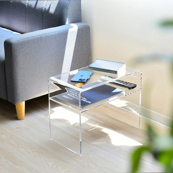 足立製作所 2WAYアクリルサイドテーブル【縦横兼用】 A182 1個