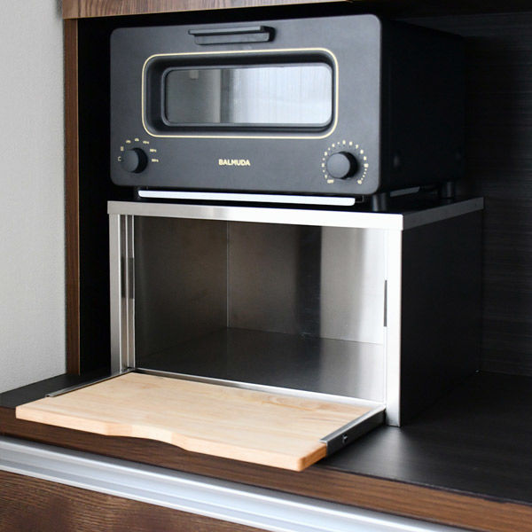 E-34609 ステンレストースターラック 奥行25 鏡 おしゃれ素材