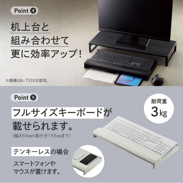全国送料無料 パソコン ストレージ キーボード収納 - ブラック (29248) 付け 40 ポンドを保持してアスソップ レドモンド モニター スタンド 長尾製作所 キーボード収納ステーション 増設キット