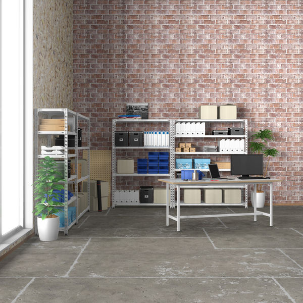 プラス KR軽量ラック（天地4段）幅887×奥行462×高さ1800mm ホワイト 1