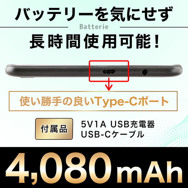 アイリスオーヤマ タブレット 8インチ 4080mAh Wi-Fiモデル TE081N1-B 1台（直送品） - アスクル