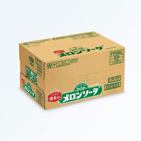 サントリー POP メロンソーダ 600ml 1箱（24本入） - アスクル