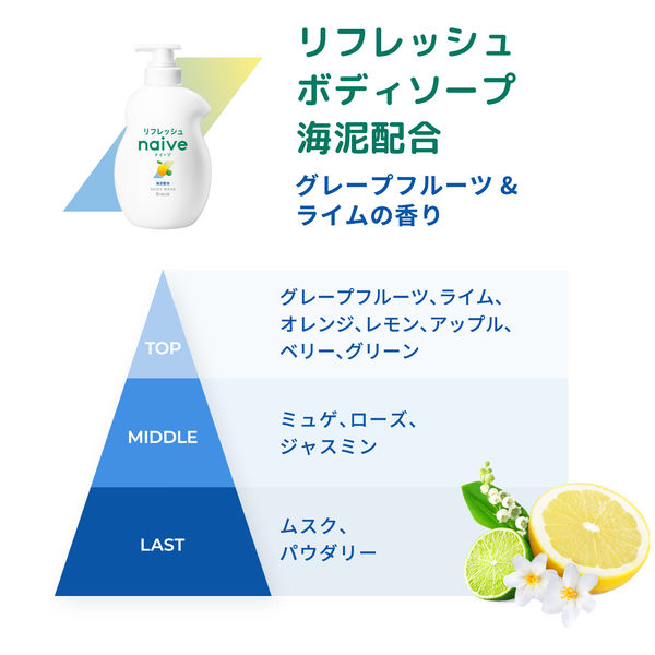 ナイーブ リフレッシュボディソープ 海泥配合 詰め替え 380ml クラシエ