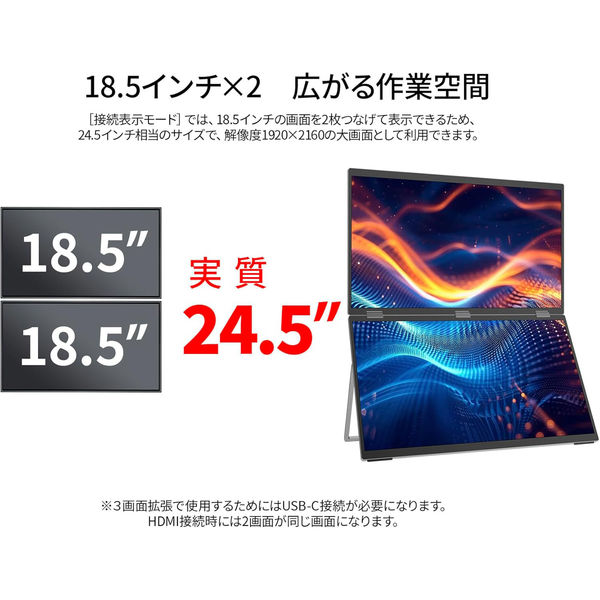 JAPANNEXT 18.5インチ デュアルモバイルディスプレイ JN-DMD-IPS185F 1