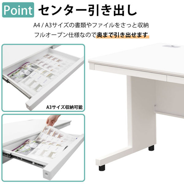 ホワイトデスク 2引き出し付き ホワイト2段脇机 幅400 奥行700 高さ700 KDW-047-2 通販