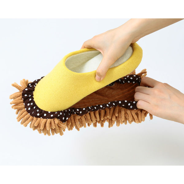 富士商 履けるマイクロモップ ブラウン F9032 1足（直送品） - アスクル