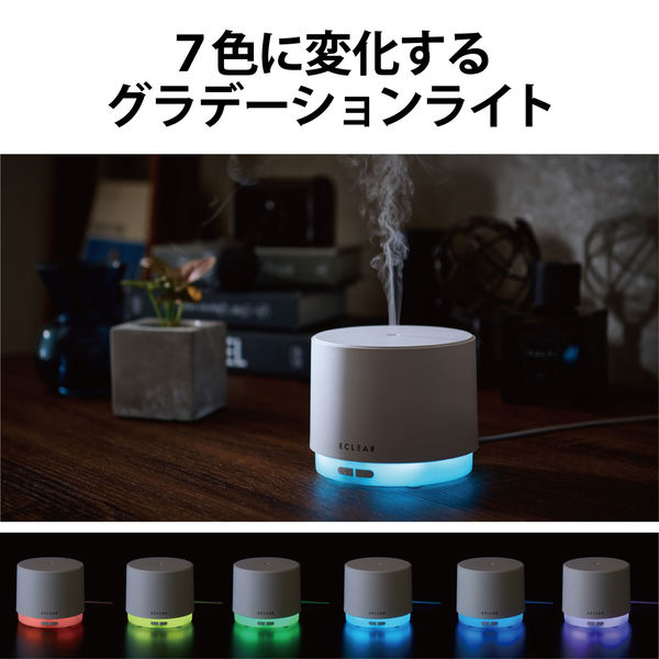 エレコム 加湿器/エクリアミスト/USB給電/抗菌/円柱型/間欠噴霧モード搭載/ホワイト HCE-HU2103UWH 1台