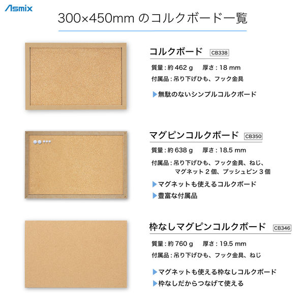 アスカ 枠無しマグピンコルクボード M CB346 1枚 - アスクル アスカ 枠無しマグピンコルクボード M CB346 1枚 - アスクル