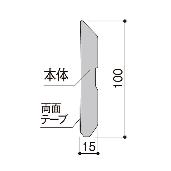 フクビ化学工業 樹脂台車ガード プロテクトライン15 PL15G 1梱包(10本入)（直送品） - アスクル