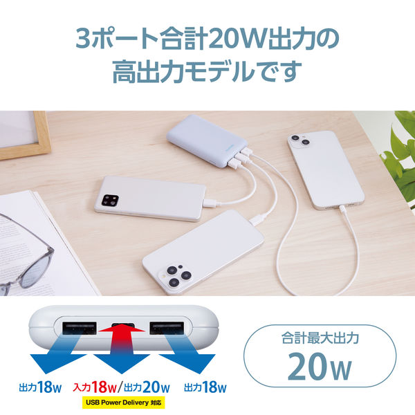 モバイルバッテリー大容量 モバイルバッテリー 10000mAh 大容量 軽量 小型 PD 最大20W 入