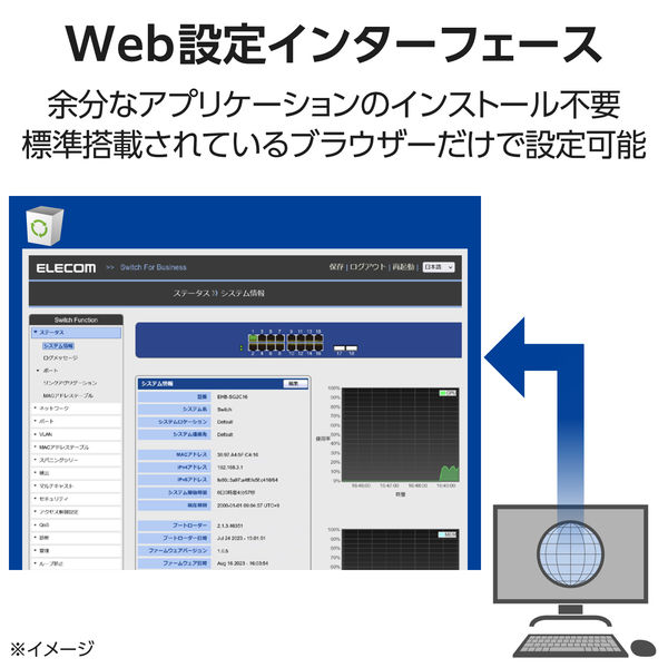 法人向け スイッチングハブ LANハブ 24ポート WEBスマート 3年保証