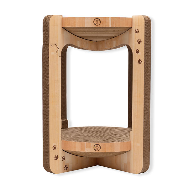 猫壱 バリバリボウルタワー XL ライトブラウン 1個 爪とぎ - アスクル