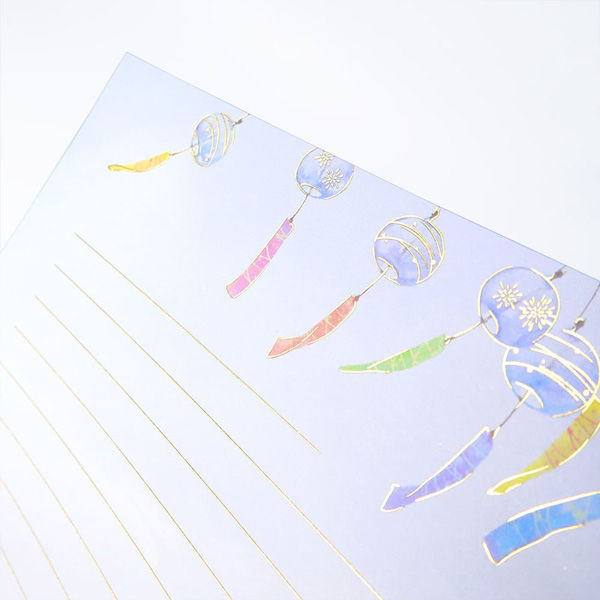 包む レターセット 箔押し 風鈴 TL0B0 5セット（直送品） - アスクル