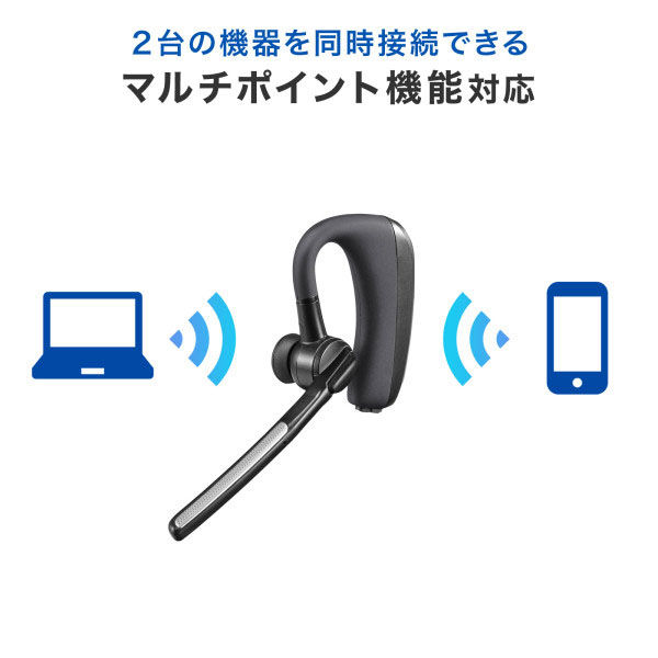 サンワサプライ Bluetoothヘッドセット（デュアルマイクノイズキャンセル搭載） MM-BTMH68BK 1個（直送品）