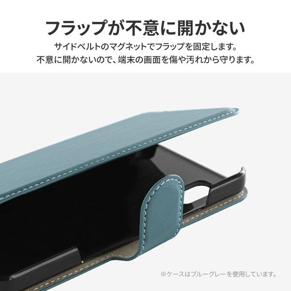 AQUOS wish3 SH-53D 薄型・軽量PUレザー手帳ケース 「BOOK Slim」 ブルーグレー 1個（直送品）